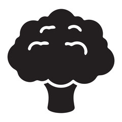 Cauliflower Vegetable Silhouette Icon – Minimal Vector Garden Symbol for Keto and Food Design