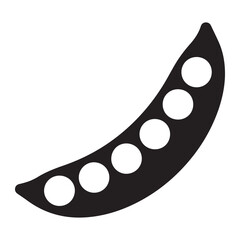Peas Pod Silhouette Icon – Legume Outline for Healthy Food Content