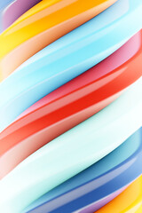 3D illustration   colorful stripes in the form of wave waves, futuristic background.