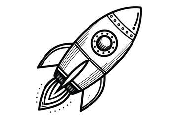 Rocket stylized one line design vector