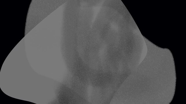 monochromatic background noisy grainy animation, two layers, rotation animation, black background, gray texture layers