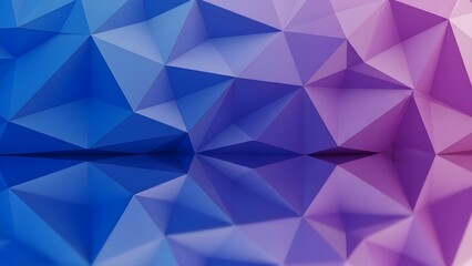 Fototapeta premium Elevate your visuals with this modern abstract background featuring a low-poly geometric design in vibrant blue, purple, and pink