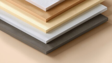 Stack of Vibrant Textured Paper Sheets in Neutral Tones for Craft and Design Projects