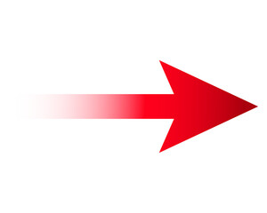 Modern Red Gradient Arrow on White Background