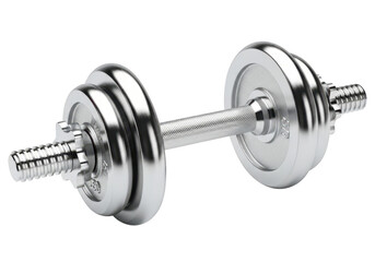 Naklejka premium Adjustable dumbbell with chrome finish isolated on transparent background