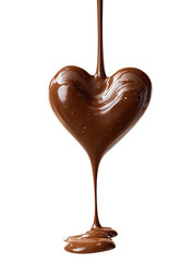 Dripping chocolate forms a heart on black