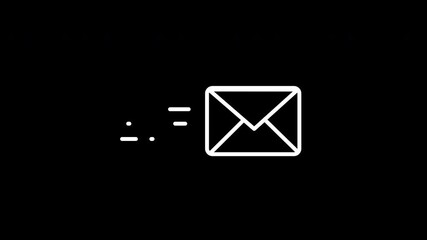 Fast delivery email icon animation with a sleek white outline