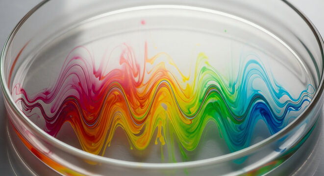 Rainbow Swirls in Glass Dish