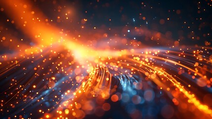 Electric fiber bundle glowing with diffused light powerful electric energy abstract background high resolution stock photography