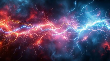 High-voltage electric arc branching naturally across dark matte powerful electric energy abstract background high resolution stock photography