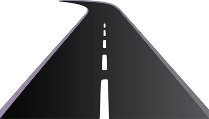Road winding highway. Winding road isolated. Background of the road to the horizon in perspective. Curvy asphalt empty line isolated vector concept.