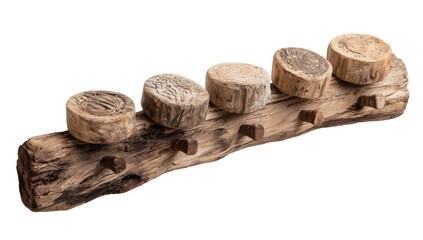 Wood plank with cut logs, organic texture, rustic