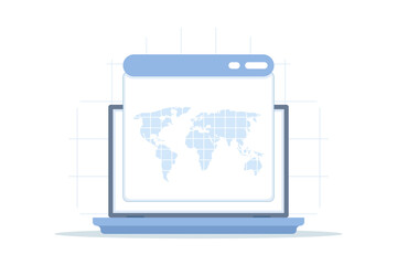 Map set vector graphic ideal for website interfaces, showing location pins, routes, and navigation symbols for digital maps and UI design.