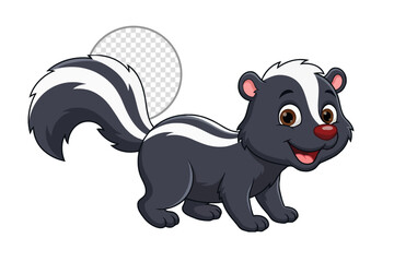Cute Happy Skunk Cartoon Vector