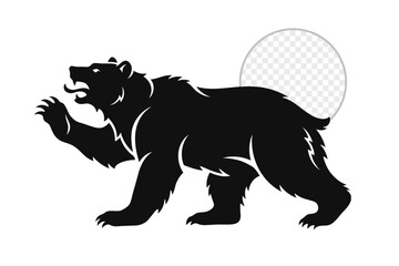 Heraldic Bear Silhouette Logo Vector