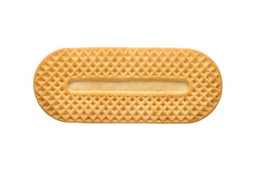 Oval biscuits isolated on a white background. One Cookie Close-Up