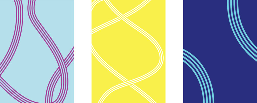 Abstract Wavy Lines Colorful Dynamic Background Pattern Collection  with vector illustration