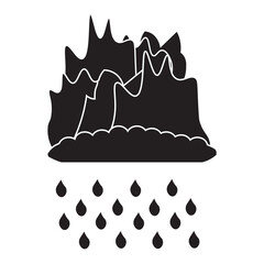 Nimbostratus Clouds glyph icon