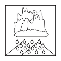 Nimbostratus clouds on frame line icon