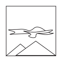 Stratus Clouds on frame line icon 