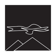 Stratus Clouds on frame glyph icon 