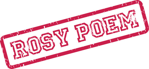 Rosy Poem Grunge Stamp Imprint for Lyrical Expression and Artistic Literary Communication