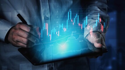 Candlestick chart visualizing financial market trends, investment patterns, price fluctuations, and trading strategy in capital and digital asset markets Marrow