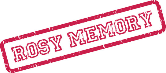 Vibrant Rosy Memory distressed rubber stamp impression for historical recollection and warm past experiences