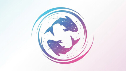 Pisces Zodiac Sign Gradient Vector