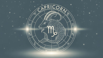 Mystical Capricorn Zodiac Symbol Illustration