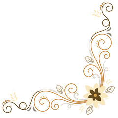 Vintage beige floral frame for decoration graphic image used to decorate the edges and corners of documents.