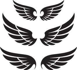 wings emblem collection mirrored wing shapes for branding use