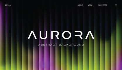 Futuristic Abstract Vector Background With Colorful Aurora Vertical Lines
