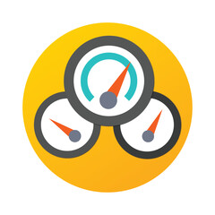 Speedometer 3d vector icon illustration