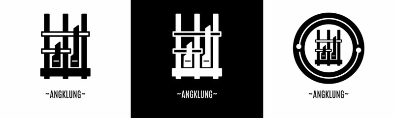 Music traditional logo set. Collection of black and white logos. Stock vector.