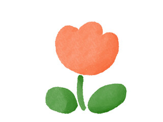 Cute Kids Tulip Illustration / Simple Spring Flower Art