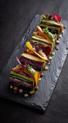 Stack of Ratatouille on Slate Plate