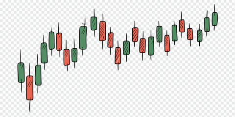 Downtrend Candlestick Chart Vector Illustration Showing Bearish Market Movement