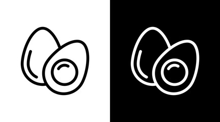 Obraz premium Boiled Egg With Icon Set Design