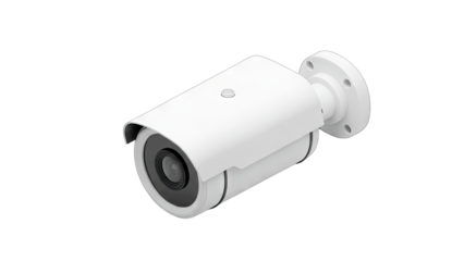 White Security Camera Isolated on White Background