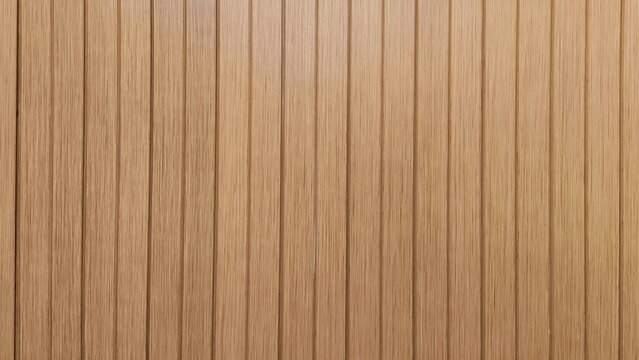 High-quality, close-up photograph showcasing a rich, glossy brown wooden surface with a distinct vertical slat texture. The warm, natural wood grain and parallel grooves create a classic, decorative