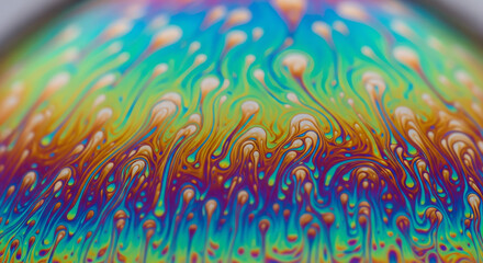 Abstract Color Swirl on Liquid Surface