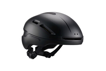 Matte black helmet with vents against black background