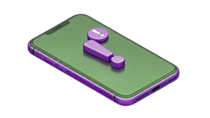 Smartphone With Exclamation Mark Symbol Indicating Notification Error Or Alert On Screen Against Transparent Background