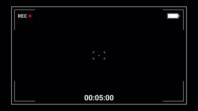 




Video camera recorder screen overlay on a transparent background, Recording camera screen interface with alpha channel, Camera recording screen overlay preview in 4k.

