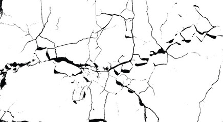 Background with cracks on the wall. Texture for overlay. Cracks isolated on a white background.