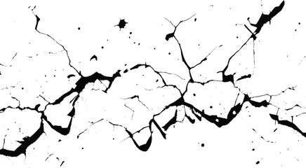 Obraz premium Cracks on the concrete wall. Cracks isolated on white background. Texture for overlay. Wall Background. For designers to apply texture cracks to objects.