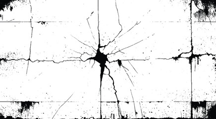 Abstract grunge black and white distressed crack wall texture background