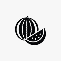 watermelon icon silhoutte vector style template