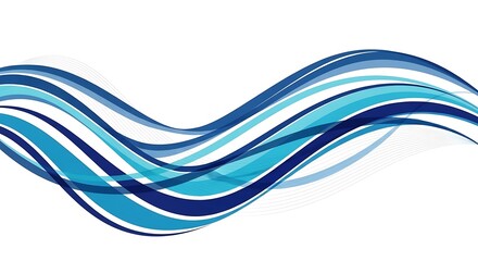 Dynamic flow of overlapping blue and cyan curved lines creates an abstract background element
